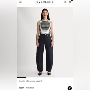 Everlane Barrel  Indigo Blue Jeans 27